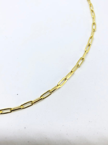 Thin Layering Paper Clip Chain 16 Inch In 14K Yellow Gold | Fascinating  Diamonds